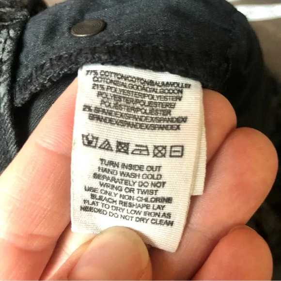 Free People Damask Brocade Skinny Jeans Black Sz 25 Goth Punk Indy Sleaze - Picture 10 of 10